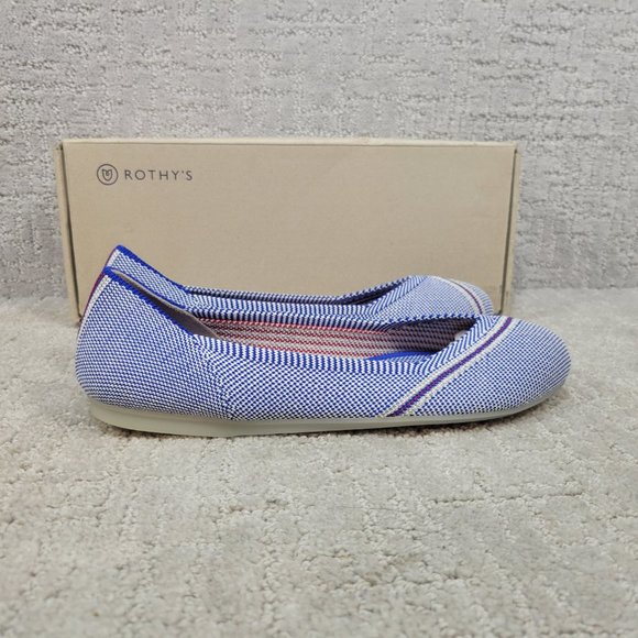Rothy's The Flat  Reflective Stripe Slip On Shoes Women's Size US 8, 8.5 RETIRED - Picture 3 of 10
